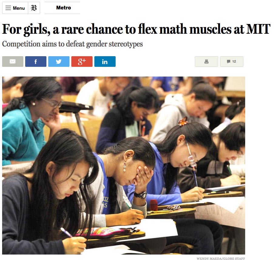 AT Foundation Math Prize story in Boston Globe